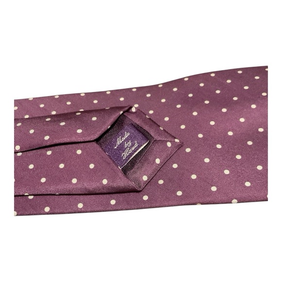 Men’s Ralph Lauren Purple Label polka dot 100% silk tie - Picture 4 of 5